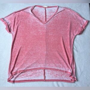 Elegant Pink Sheer V-Neck Women's Top